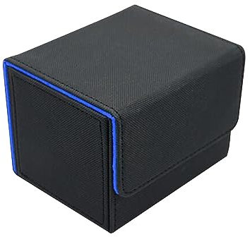 Milageto Kartendeck-Box, Kartenhalter, Display-Aufbewahrung, schützendes Würfel-Baseball-Karten-Organisationsalbum für Karten, Spielzeug, langlebige, Schwarz und blau