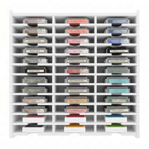 Cabilock 36 slots Ink Pad Vassoio Organizer Rack, supporto per tamponi di timbri, garage per cellulare, scuola, multi-barca, vassoio per pittura a diamante per Craft Stamp Pad Supplies Storage