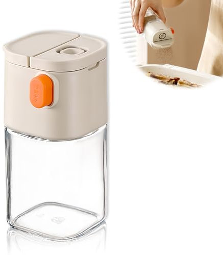 BOYSSPAA 2-in-1 Salt Shaker with 0.5g Precise Portion Control, 180ml Glass Salt Pot, Dual Pour Options for Low Sodium Cooking, BBQ