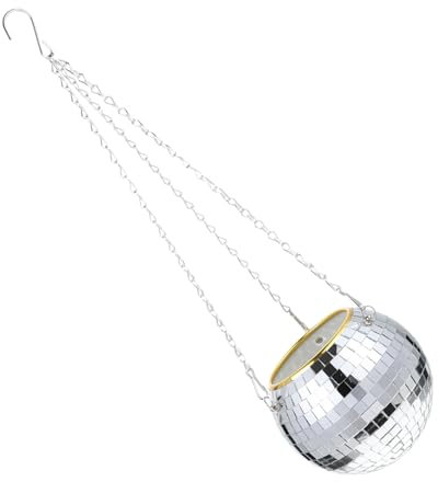 Sosoport Blumentopf Pflanzkübel in Kugelform Hängender Pflanzer Für Die Dekoration Disco-Kugel-pflanzenaufhänger Kugeliger Pflanzer Gartenblumenhalter Disco-Kugel-pflanzgefäß Silver Plastik