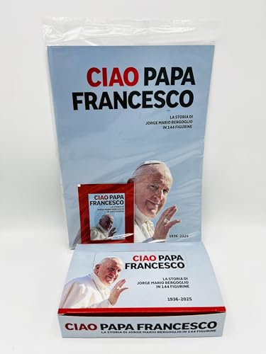 manuelkant Starter Album + Scatola Box 50 bustine per la raccolta di figurine Ciao Papa Francesco La Storia di Bergoglio Officina Edicola