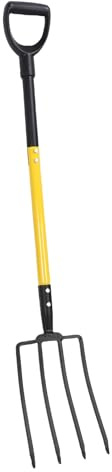 Fockety Forca da Giardino Resistente per Scavare, Lunghezza 46 Pollici Forca da Giardinaggio a 4 rebbi per Sollevare bulbi e Piante, trapiantare, rivoltare Il Compost
