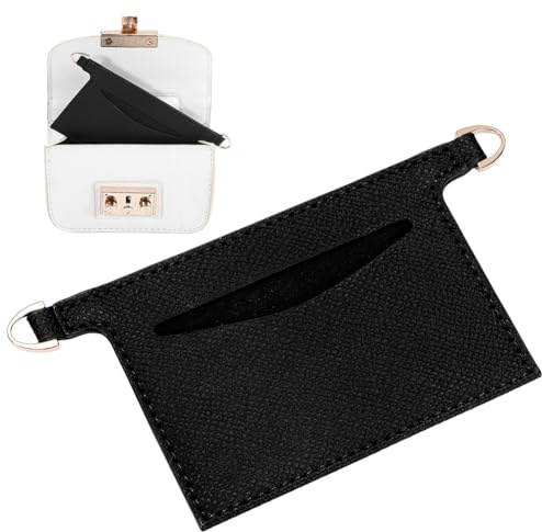 PH PandaHall Organizador de cuero para monedero, inserto de cartera, pequeño bolsillo divisor interior rectangular organizador de bolso con anillos en D para mujer, carteras en accesorios cruzados, 15