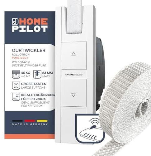 Home Pilot RolloTron Pure DECT Electric Belt Winder + Webbing 23 mm Wide 6 m Long