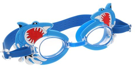 Homoyoyo Lunettes de Natation pour Garçon et Filles Antibuée, Motif Requin Bleu, Silicone Souple, Sangle Réglable, Outil de Natation Pratique pour Piscine et Plage, Protection Étanche