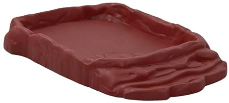 Generisch 2026 Comedero, Cuenco de agua, para reptiles, terrario para tortugas barbas, decoración de acuario, anfibios (A, 23,5 x 15,5 x 2,5 cm)