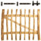 BooGardi Gartentor Holz in 14 Größen · 100 cm breit · 50 cm hoch · 7·9 cm Lattenabstand · Staketentor · Haselnuss Bauerntor/Zauntor für Staketenzaun