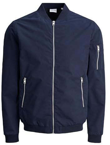 JACK & JONES herr bomberjacka Jjerush Bomber Noos, marinblå blazer, M