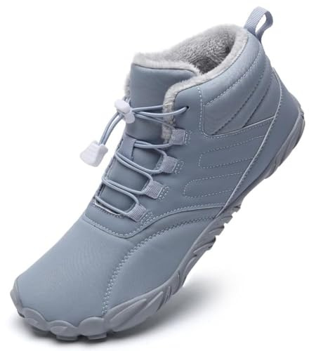 Mabove Chaussures pieds nus Bottes d'hiver Hommes Femmes Chaussures de trail imperméables Chaussures d'hiver chaudement fourrées Bottes de neige pour（Bleu，39 EU