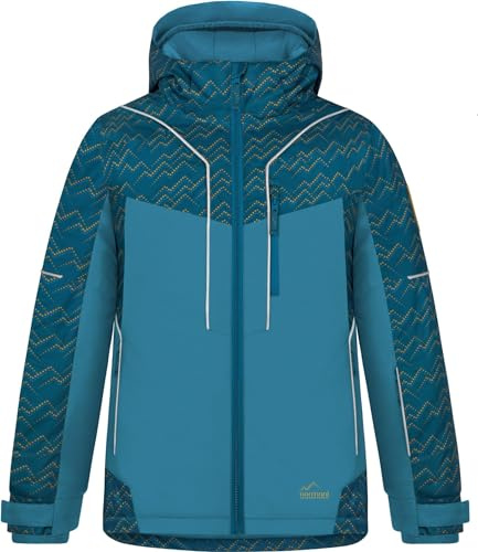 Kinder Winterjacke Wasserdichte Skijacke mit abnehmbarer Kapuze Thermojacke Funktionsjacke für Junge und Mädchen Farbe Blau Größe 158-164