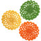 Set 6 sottopiatti in feltro d. 33 cm (2 verdi + 2 gialli + 2 arancioni)