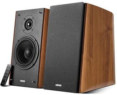 Edifier R2000DB 2.0 Bluetooth Lautsprecher Set mit IR Fernbedienung und optischem Eingang - 120 Watt - Warm Oak