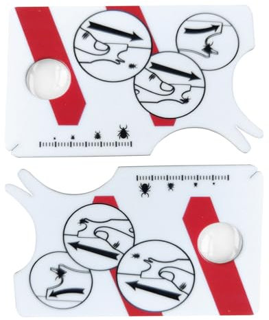 2 Stück Zeckenkarte mit Lupe,Zecken Waagenkarte Mit Lupe, Schnelle Reinigung Von Zecken Zeckenkarte für Menschen Kinder Hunde Katzen,Schnell und sanft Zecken vom Haustier oder Menschen entfernen