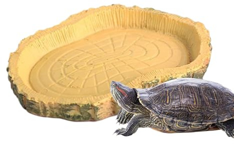Gecko Feeding Ledge, bol d'alimentation pour tortue | Bol d'alimentation plat et plat pour reptiles | Fournitures amusantes pour animaux de compagnie, mangeoire portable pour dragons barbus, lézards