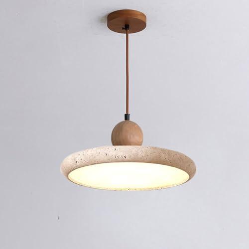 LLXDFUU Lámpara Colgante de Piedra Natural Grande Ajustable para la Sala de Estar WABI Sabi Lámpara Colgante de Cocina escandinava Moderna LED de 28 W