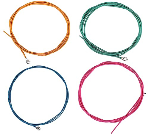 Aoaoy Short Scale Bass Strings 4 12×10×1 1.16mm, 44mm, 2.0mm, 2.54mm .046-.100 4-String Colorful Electric Bass Strings Instrument