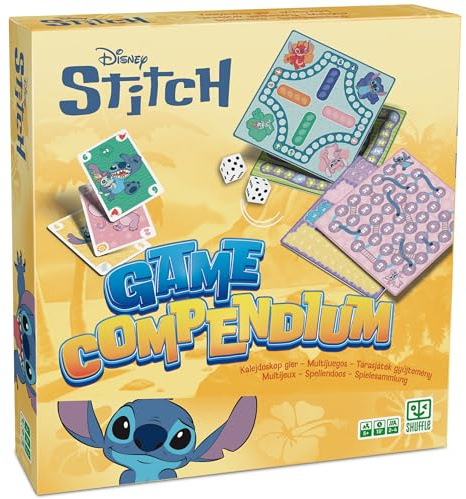 Shuffle Game Compendium - Disney Stitch. Coleccion de Juegos de Mesa para niños y niñas a Partir de 5 años.