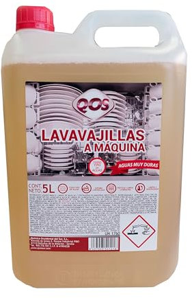 QOS. Lavavajillas para máquina profesional. Aguas muy duras. Garrafa 5 L
