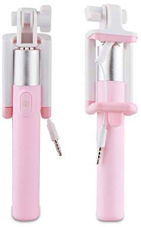 Muvit Life MLHTG0047 - Palo Selfie con Jack 3.5 mm (hasta 6) Color Rosa