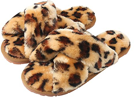 Hitopteu Damtofflor Fluffiga Tofflor Fuskpäls Lurviga öppen tå Tofflor Inomhus Utomhus Slippers Sandaler för Damer