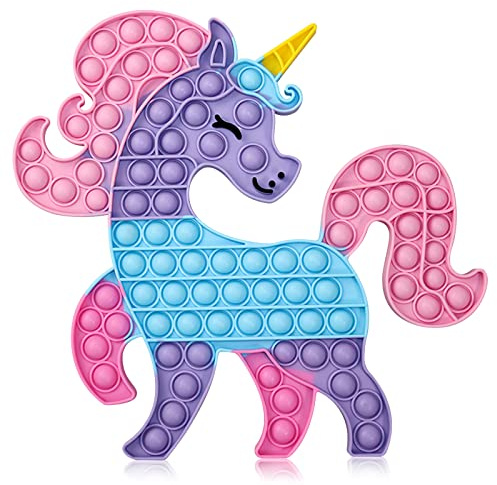 OCACA Grande Pop It Fidget Toys - Juguetes Sensoriales Antiestrés – Alivio para Niños y Adultos con Necesidades Especiales – Unicornio Gigante, Súper Divertido