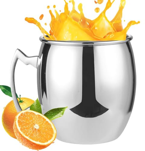 Zunishaone Tazas de cobre Mule | Vaso de cóctel martillado 530 ml, taza aislada con mango | Vaso de cobre para Moscow Mule, vodka, gin tonic, cerveza, aperitivo, ideal para, restaurante, usag