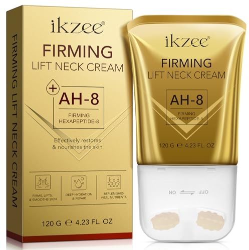 Crema reafirmante para el cuello Ah-8, Crema Roll-On para reafirmar y tensar el cuello, contiene hexapéptido para reducir las arrugas, líneas finas y papada, firme y levanta la piel flácida