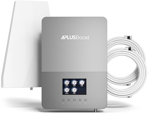 Cell Phone Booster for Home Up to 5000 Sq.Ft,Fast Installation with Built-in Antenna,HD LCD Display,4G LTE 5G Cell Phone Signal Booster