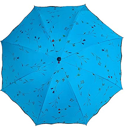 Maibar Parapluies anit UV Ombrelle Compact Protection contre le vent Parapluie de voyage Protection UV Résistant à l'eau Parasols (B-Bleu)