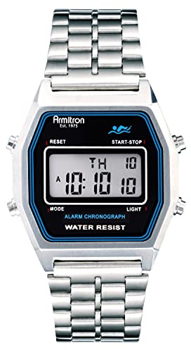 Armitron Sport Retro Digital Chronograph Bracelet Watch,Silver