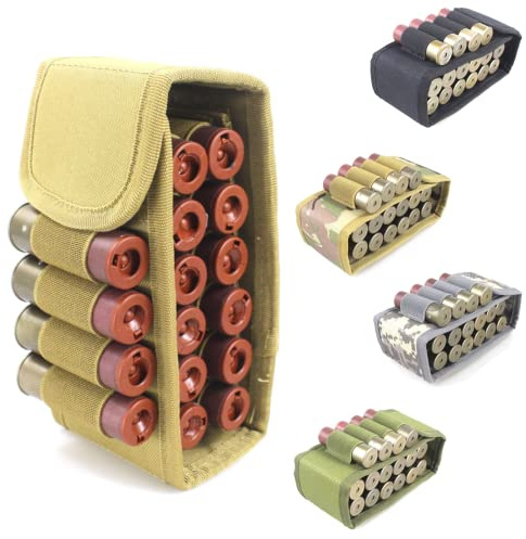 ACEXIER táctico Airsoft Molle Revista Bolsa 16 Redondo 12 Calibre 12GA munición Soporte Militar Caza Bandolera Cartucho Bolsa