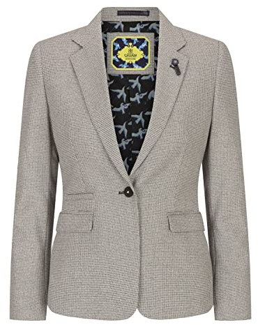 TruClothing.com Damen Tweed Blazer Beige Wolle Klassische Jagdjacke Vintage 1920er Retro - beige 40