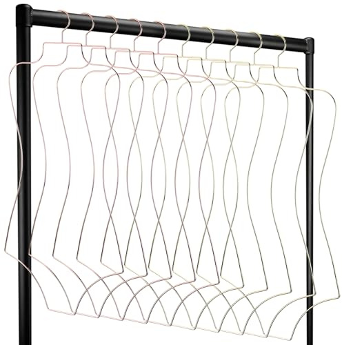Qunclay 10 Pack Bikini Hanger Set Body Shape Lingerie Hangers 5 Pcs Gold and 5 Pcs Rose Gold Wire Organizer Metal Display Swimsuit Supplies for Boutique Closet Clothes Dress Swimwear Bathing Suit Form