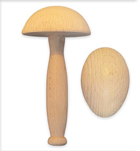 Chinchilla® 2er SET Stopfpilz und Stopfei aus natürlichem Buchenholz Made in Germany | Praktische Helfer Nähzubehör zum Stopfen von Löchern & Socken in der Kleidung | Nachhaltiges Duo