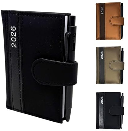 Kalender 2026 kleiner A7 Taschenkalender Terminkalender Notizbuch mit Kugelschreiber 11 x 7,5 cm