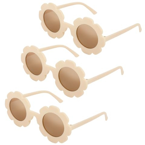 DRESHOW Lunettes de Soleil pour Enfants Lunettes Rondes à Fleurs pour Filles et Garçons Accessoires de Fête
