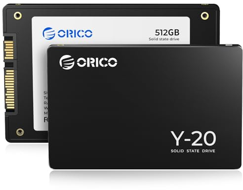 ORICO 512G SSD SATA III 6Gbps 2.5 Interno SSD, Fino a 500 MB/s Velocità di Lettura, Unità a Stato Solido Interne Compatibile con Laptop e Desktop PC - Y20