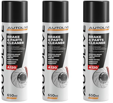 AUTOLIVE GROUP Limpiador de Frenos y Embrague Pack de 3 - Brake & Parts Cleaner - Ayuda a Eliminar Aceites, Grasas, Alquitrán, Resina y Pegamento - No Daña Articulaciones ni Juntas 650 ml