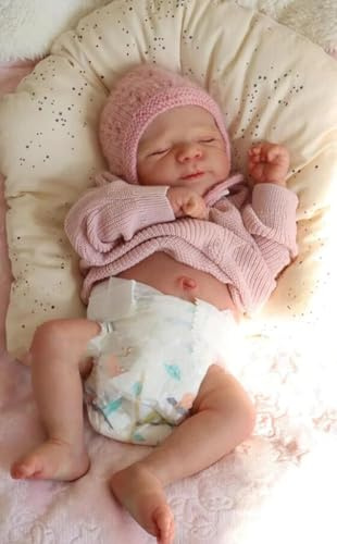 RXDOLL Reborn babydocka realistisk 18 tum 45 cm silikon vinyl kropp sovande flicka handgjorda äkta liv nyfödda björn vattentät mjuk med matningspresenter