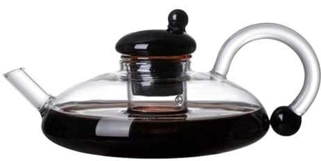 Teiera in, scalda infusore, adorabile base riscaldante, bollitore elettrico portatile in, con manico, per casa, ufficio, casa da tè, nero, bianco