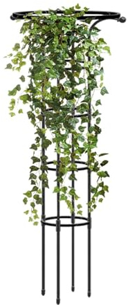 Trädgårdspalier 155 x 20 cm klätterväxtgaller PP-belagt stål buskstöd rosstöd rankturm perennstöd för rosor och blommor, grön, mörkgrön