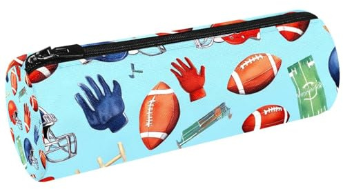 VAPOKF American Footballs Field Gloves Helmets Pen Pencil Case Coin Purse Cosmetic Makeup Bag for Student Stationery School Office Storage