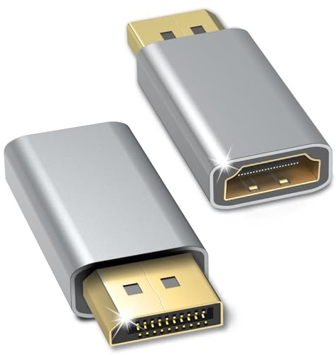 DisplayPort till HDMI-adapter 4K60Hz (2-pack), enkelriktad DP till HDMI 4K@60Hz/2K@60Hz/1080P@120Hz, DP till HDMI-adapter kompatibel med bärbar dator, TV, projektor, skärm, AMD GPU, NVIDIA