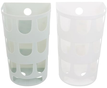TOYANDONA Distributeur de Nourriture pour Petits Animaux 2 Pièces Râtelier à Herbe Fixe pour Lapin et Cobaye, Plastique Solide, Grand Panier à Foin Bleu et Blanc, Accessoire Cage Rongeur