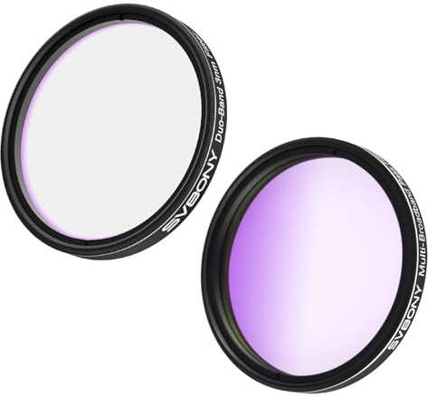 Svbony SV220 Telescope Filter, H-Alpha & OIII, 3nm Dual-Band OD5 Bundle with SV260 OD4 Multi-bandpass Star Filed 2 Filter,Telescope Accessory for Astrophotography