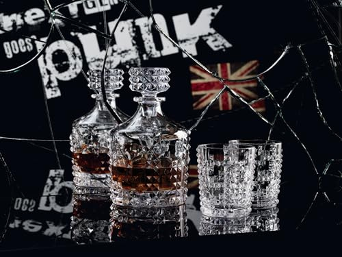 Nachtmann 3-teiliges Whisky-Set, Dekanter + 2 Whiskygläser, Kristallglas, 750 ml/348 ml, Punk, 0099501-0
