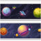 Bordüre 15cm x 200cm für Kinderzimmer Babyzimmer Dekor Aufkleber Wandbordüre selbstklebend Wandtattoo für Kinder Mädchen Junge Y033 (Galaxie)