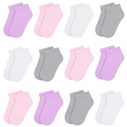 Libella 12 paia Calzini Bambini Calze Ragazze Cotone Conforto Traspirante per Primavera Estate calzini per sneaker colorati 2805 23-26