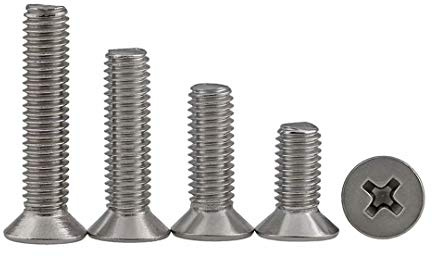 BOZONLI Glasögon Reparation Små Skruvar, Phillips Försänkt Huvud Skruv, Rostfritt Stål Glasögon Reparationsverktyg, M1.2 * 5mm,100 pcs