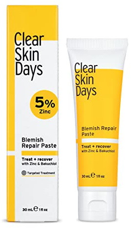 Clear Skin Days Blemish Treatment Cream - Overnight Spot & Acne Treatment for Face - with Salicylic Acid & Zinc - Calm Aggravated Skin, Treat Blemishes & Acne 30ml